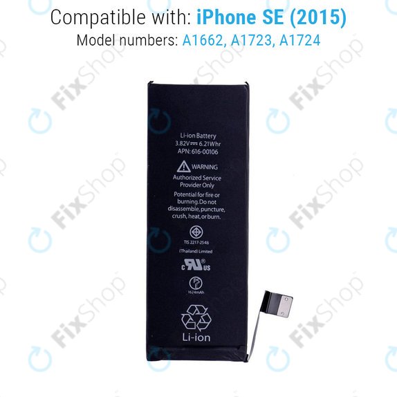 Baterija za iPhone SE, 1624mAh