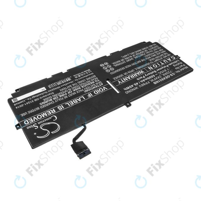 Baterija za Dell XPS 13 9300, 9380, 9310, 6500mAh, Li-Pol, 7.6V, 2XXFW, HQ