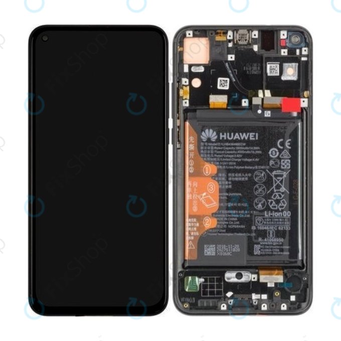 Huawei Honor View 20 - LCD zaslon + zaslon osjetljiv na dodir + okvir + baterija (ponoćno crna) - 02352JKP