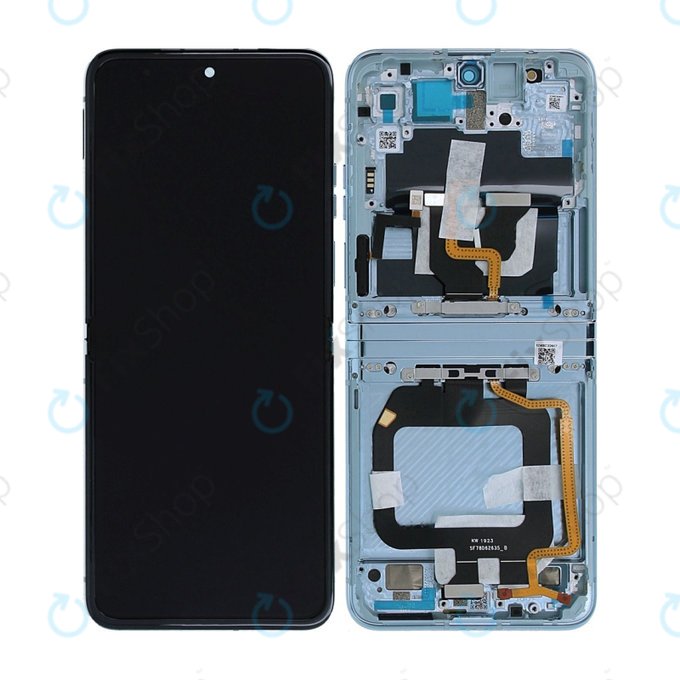 Motorola Razr 40 Ultra - LCD zaslon + zaslon osjetljiv na dodir + okvir (Glacier Blue) - 5D68C22597 Genuine Service Pack