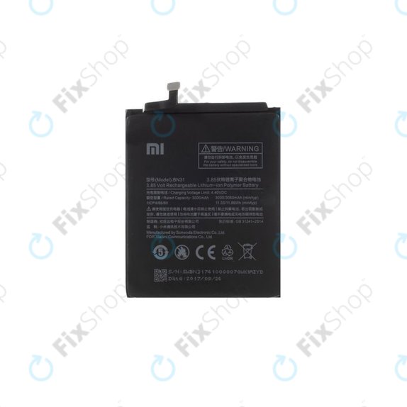 Xiaomi Redmi Note 5A, Redmi S2 (Redmi Y2) - Baterija BN31 3080mAh - 46BN31G05014 Originalni servisni paket