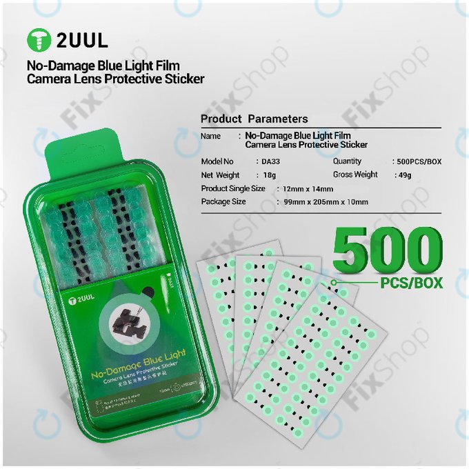 Zaštitne naljepnice za leću kamere (filter plavog svjetla), 2UUL DA33, 500kom/pak