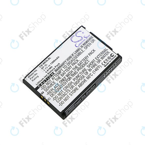 Baterija za Nokia 7710, 9500, E61, E62, N92, N800, 1300mAh, Li-Ion, 3.7V, BP-5L, HQ