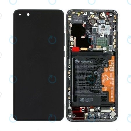 Huawei P40 Pro - LCD zaslon + zaslon osjetljiv na dodir + okvir + baterija + senzor otiska prsta (crni) - 02353PJG