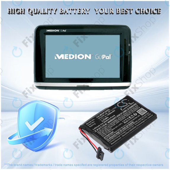 Baterija za Mitac Mio P350, P550, 1250mAh, Li-Ion, 3.7V, BL-LP1230, HQ