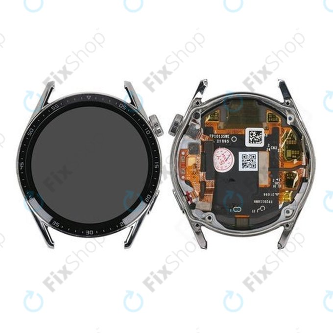 Huawei Watch GT 3 JPT-B19 46 mm - LCD zaslon + zaslon osjetljiv na dodir + okvir (srebrni) - 02354QMS Genuine Service Pack