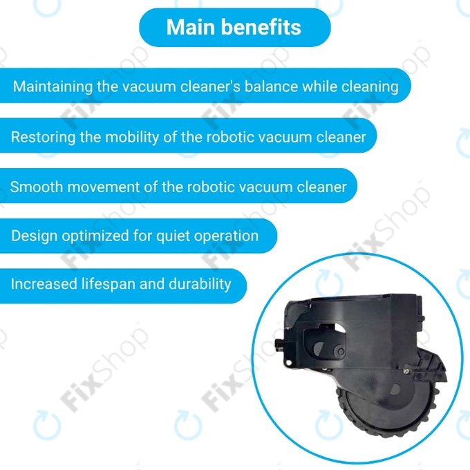 Xiaomi Dreame F9, Mi Robot Vacuum Mop (Mijia 1C), 2 Pro+ (Mijia 1T) - Kotač s motorom (desno) (Crna)