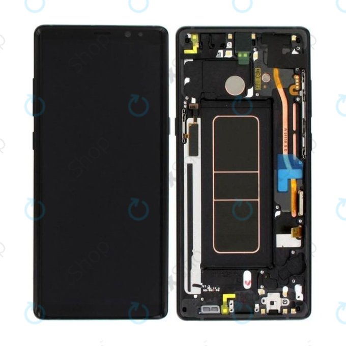 Samsung Galaxy Note 8 N950F - LCD zaslon + zaslon osjetljiv na dodir + okvir (ponoćno crna) - GH97-21065A, GH97-21108A, GH97-21066A Originalni servisni paket