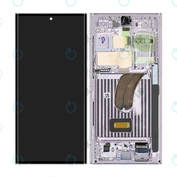 Samsung Galaxy S23 Ultra S918B - LCD zaslon + zaslon osjetljiv na dodir + okvir (lavanda) - GH82-30466D, GH82-30465D Originalni servisni paket