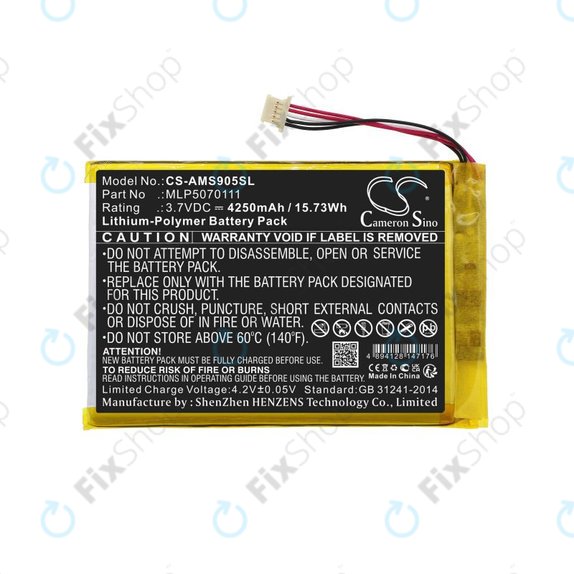 Baterija za Autel MaxiSys Mini, MaxiIM IM508, MS905, 4250mAh, Li-Pol, 3.7V, MLP5070111, HQ