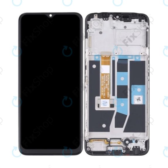 Oppo A16, A16s - LCD zaslon + zaslon osjetljiv na dodir + okvir (Crystal Black) TFT