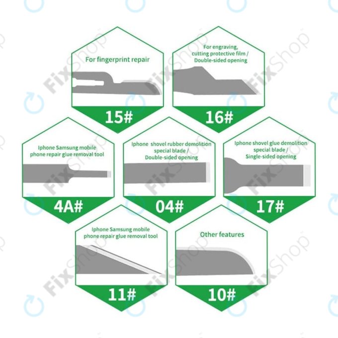 Relife RL-101B - CPU Remove Glue Blade Knife Set 8in1