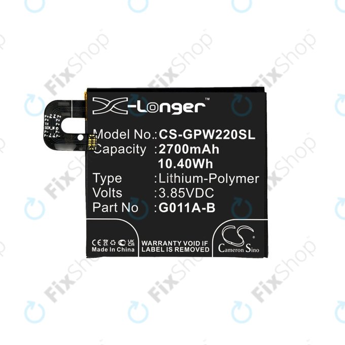 Baterija za Google Pixel 2 G011A, 2700mAh, Li-Pol, 3.85 V, G011A-B, HQ