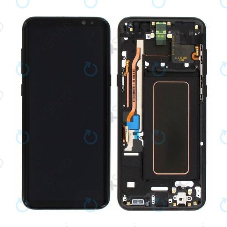 Samsung Galaxy S8 Plus G955F - LCD zaslon + zaslon osjetljiv na dodir + okvir (ponoćno crna) - GH97-20470A, GH97-20564A, GH97-20565A Originalni servisni paket
