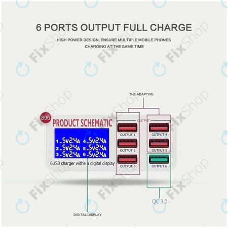 Product Schematic 896 - USB stanica za punjenje s USB 3.0