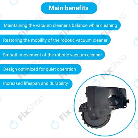 Xiaomi Dreame F9, Mi Robot Vacuum Mop (Mijia 1C), 2 Pro+ (Mijia 1T) - Kotač s motorom (lijevo) (Crna)