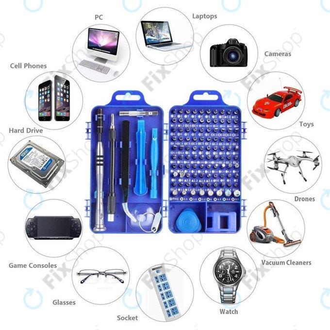 Kingsdun - Precizni set odvijača i bitova za popravak mobitela, računala i elektroničkih uređaja 115u1