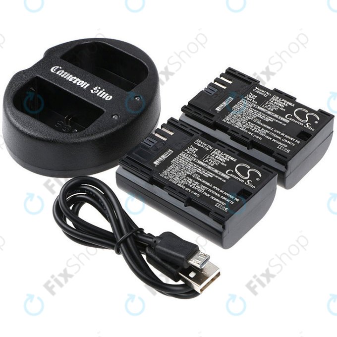 2 baterije s punjačem zaCanon EOS 5D Mark II, EOS 7D, 2000mAh, Li-Ion, 7.4V, LP-E6, HQ