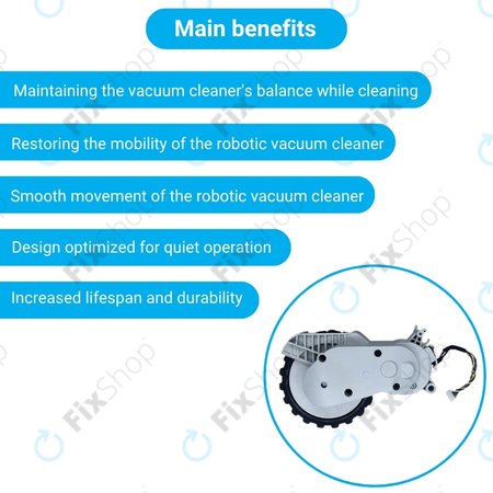 Xiaomi Mijia E10, E12, Mi Robot Vacuum Mop 2 Lite, 2 Pro - Kotač s motorom (desno) (Bijela)