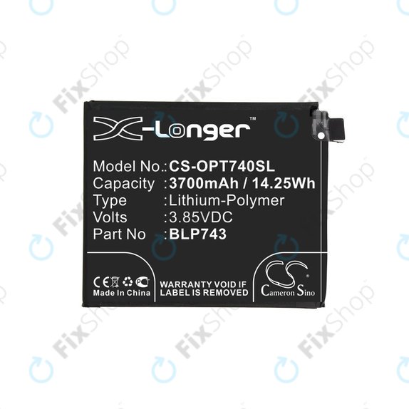 Baterija za  OnePlus 7T, 3700mAh, Li-Pol, 3.85 V, BLP743, HQ