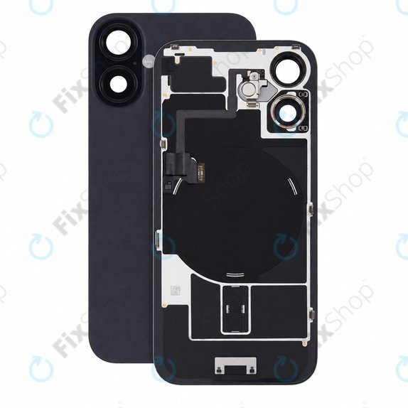 Staklo stražnjeg kućišta za iPhone 16, Black, Pulled A