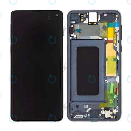 Samsung Galaxy S10e G970F - LCD zaslon + zaslon osjetljiv na dodir + okvir (Prism Black) - GH82-18852A, GH82-18836A Originalni servisni paket