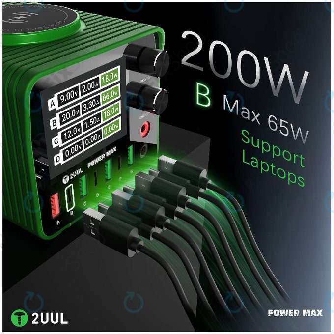 Stanica za punjenje, 200W s više priključaka, 2UUL PC01