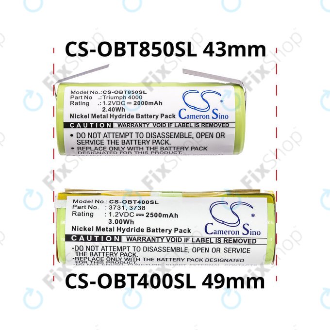 Baterija za Oral-B Professional Care, Triumph, 2500mAh, Ni-MH, 1.2V, 3731, HQ