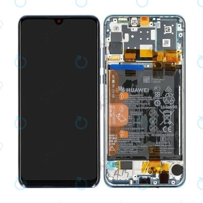 Huawei P30 Lite - LCD zaslon + zaslon osjetljiv na dodir + okvir + baterija (paun plava) - 02353FQE, 02353DQS