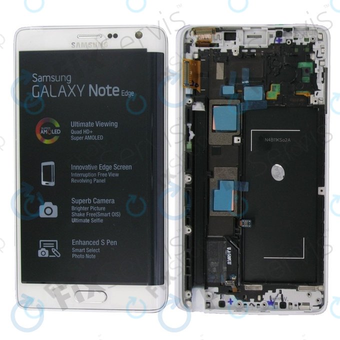 Samsung Galaxy Note Edge N915FY - LCD zaslon + zaslon osjetljiv na dodir + okvir (bijeli) - GH97-16636B Originalni servisni paket