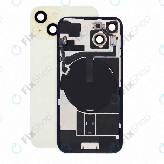 Staklo stražnjeg kućišta za iPhone 15, Yellow, Pulled A