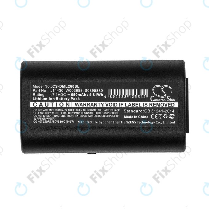 Baterija za Dymo 260, 280, 650, 650mAh, Li-Ion, 7.4V, 14430, HQ
