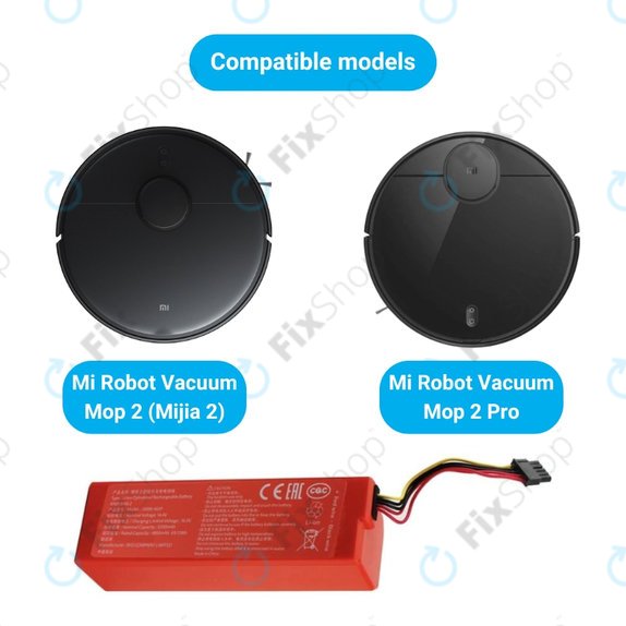 Baterija za Xiaomi Mi Robot Vacuum Mop 2 (Mijia 2C), 2 Pro, P1904-4S2P-MM, Li-Ion, 14.4V 6500mAh