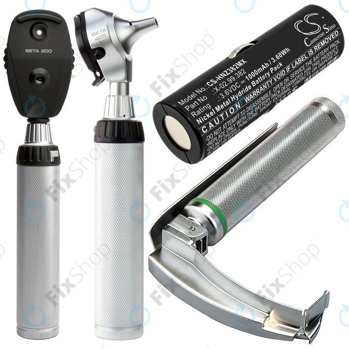 Baterija za Heine Ophthalmoscope Beta 200, 1000mAh, Ni-MH, 3.6V, X-02.99.382, HQ