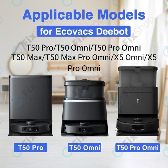Krpa za brisanje, 2 kom za Ecovacs Deebot T50 Omni, T50 Pro Omni, T50 Max, T50 Max Pro Omni, T30c, T30c Omni, X5 Omni, X5 Pro Omni