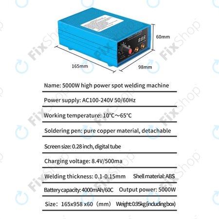Docreate HPSW 5000W - Mini komplet za točkasto zavarivanje (4000mAh)