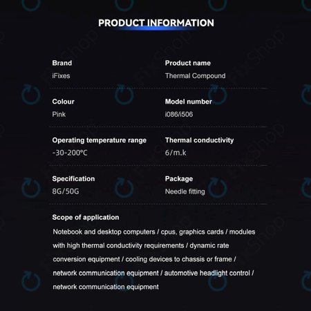 iFixes i086 Pink Performance Thermal Compound - termalna pasta za telefon/tablet, 8g