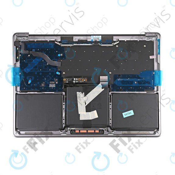 Apple MacBook Pro 13" A1708 (Late 2016 - Mid 2017) - Gornji okvir tipkovnice + tipkovnica US + mikrofon + trackpad + zvučnici (srebrni)