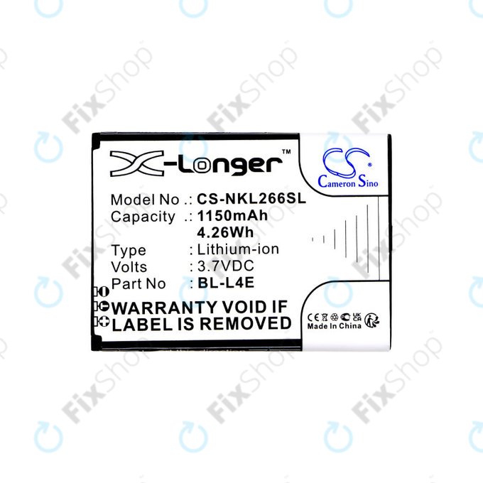 Baterija za Nokia 2660 Flip 4G, 1150mAh, Li-Ion, 3.7V, BL-L4E, HQ