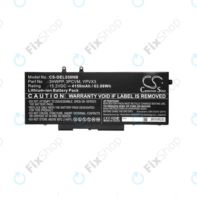 Baterija za Dell Latitude 5501, Latitude 5401, Latitude 14 5410, Latitude 15 5511, 4150mAh, Li-Ion, 15.2V, 3HWPP, HQ