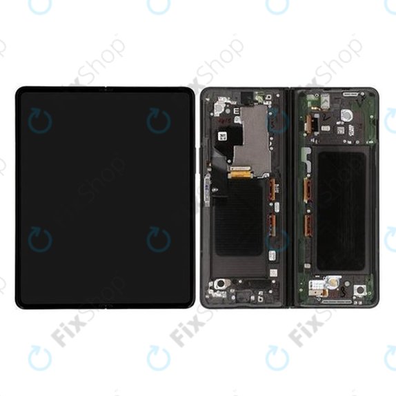 Samsung Galaxy Z Fold 3 F926B - LCD zaslon + zaslon osjetljiv na dodir + okvir (Phantom Black) - GH82-26283A, GH82-26284A Originalni servisni paket