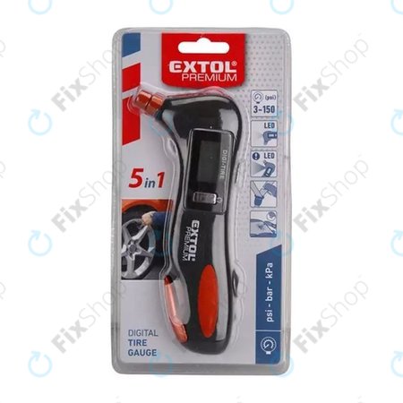 Extol Premium 8863050 Hitna pomoć - Mjerač tlaka u gumama 5u1