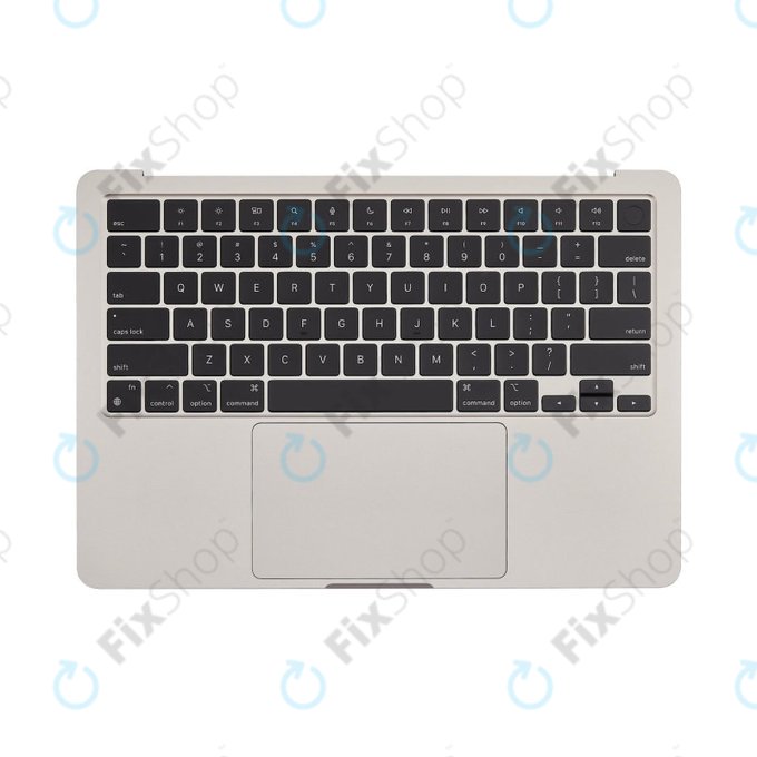 Gornji okvir tipkovnice za MacBook Air 13", A3113 (2024), s US tipkovnicom i baterijom, Starlight, 661-40229, Genuine Apple