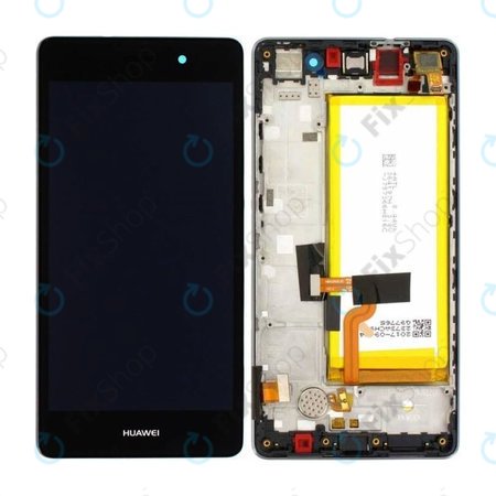 Huawei P8 Lite ALE-L21 - LCD zaslon + steklo na dotik + okvir + baterija (Black) - 02350KCW, 02350KCC, 02350KCB, 02350JVD Genuine Service Pack