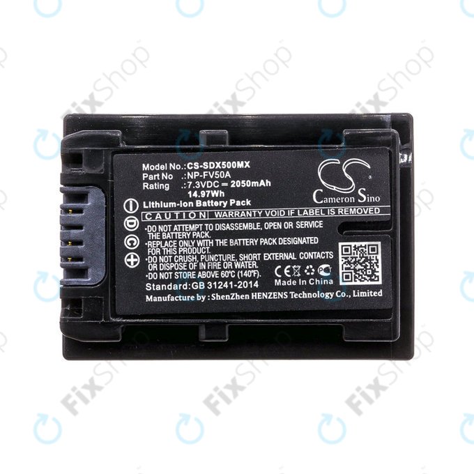 Baterija za Sony Fdr-Ax33, Sony Fdr-Ax40, Sony Fdr-Ax45, Sony Fdr-Ax, 2050mAh, Li-Ion, 7.3V, NP-FV50A, HQ