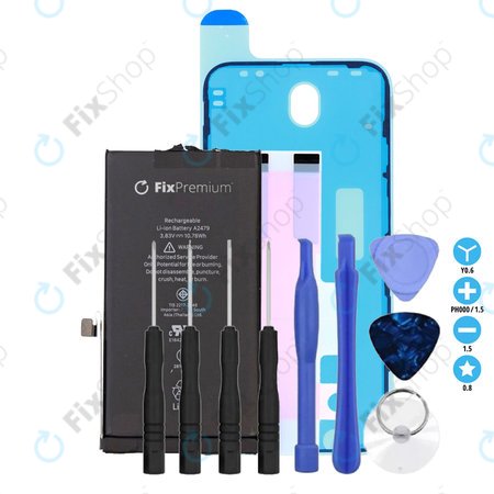 Apple iPhone 12, 12 Pro - Baterija 2815mAh FixPremium + Ljepilo za baterije + Ljepilo za LCD + Set alata - Multipack