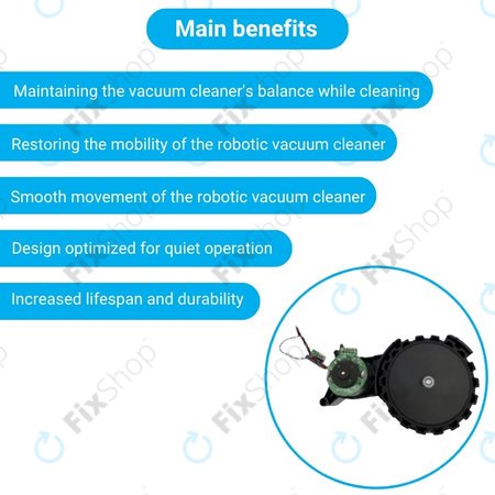 Xiaomi Robot Vacuum X10, Dreame Z10 Pro, L10 Plus, D10 Plus - Kotač s motorom (lijevo) (Crna)