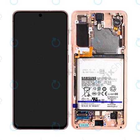 Samsung Galaxy S21 G991B - LCD zaslon + zaslon osjetljiv na dodir + okvir + baterija (Phantom Pink) - GH82-24716D, GH82-24718D Originalni servisni paket