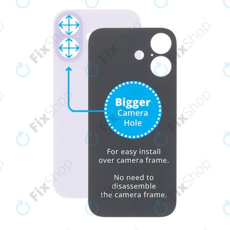 Apple iPhone 17 - Staklo stražnjeg kućišta s većom rupom za kameru (Lavender)