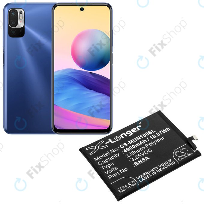 Baterija za  Xiaomi Poco M3 Pro, Redmi Note 10, Note 11, 4900mAh, Li-Pol, 3.85 V, BN5A, HQ